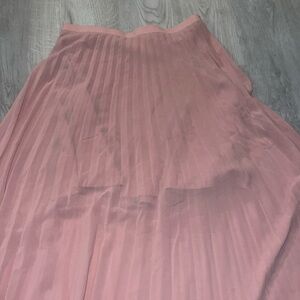Blush pink pleated skirt